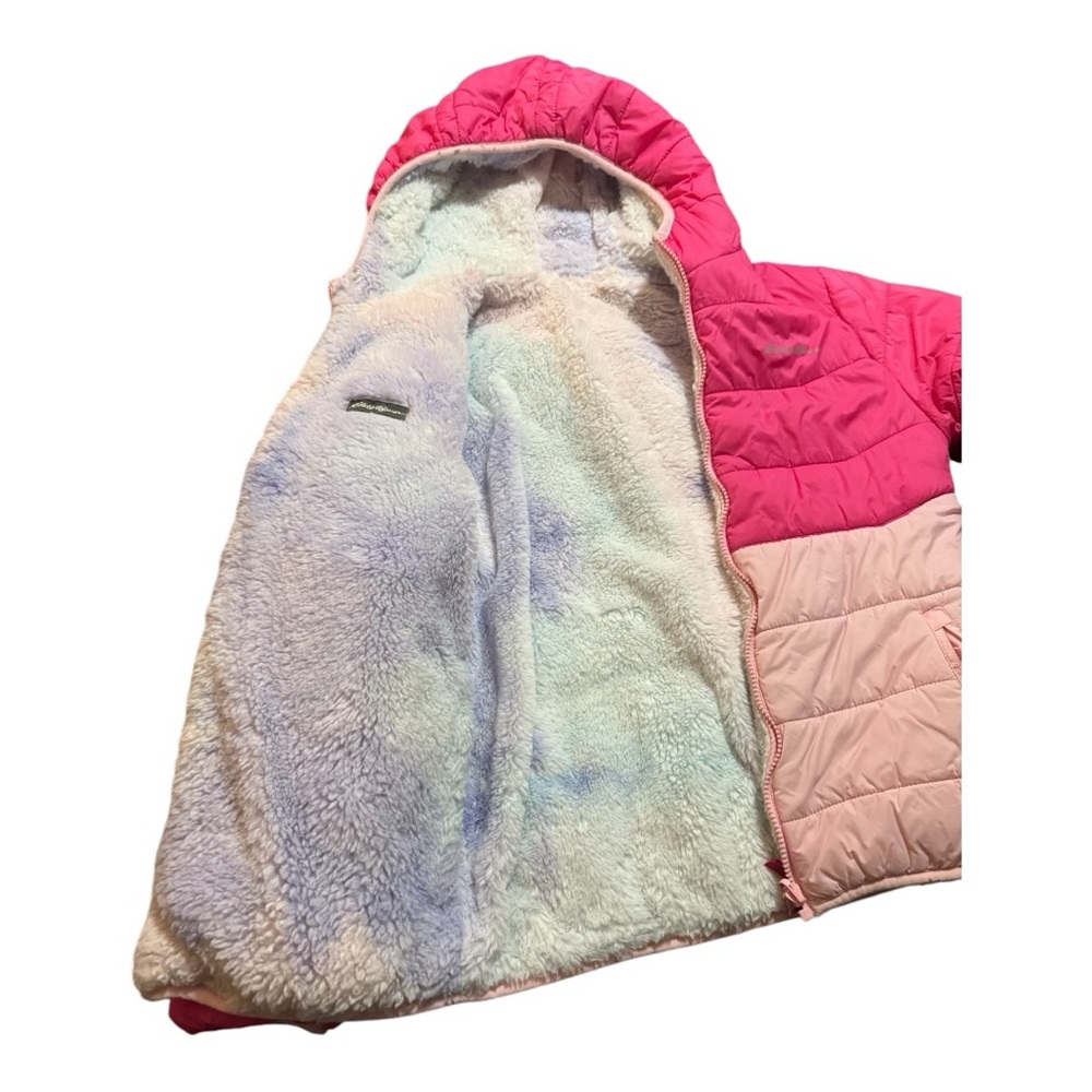 Size medium (10/12) girls reversible Eddie Bauer puff jacket. Lightly used - Picture 4 of 7